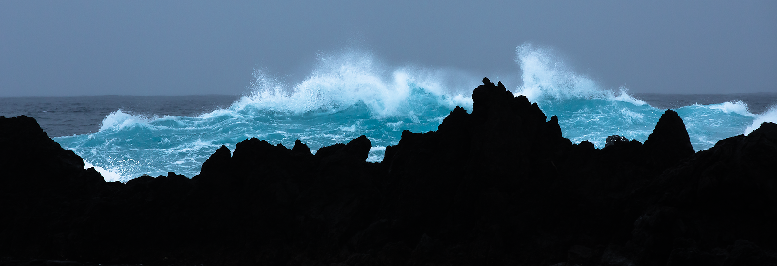 Powerful ocean wave cresting in Hawaii with turquoise water